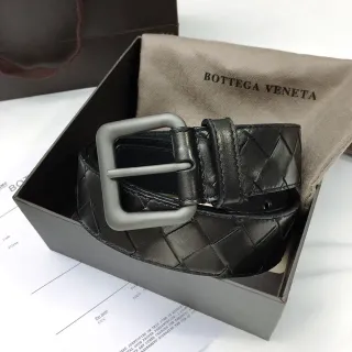 Bottega Veneta Cassette Black Intrecciato Leather Belt