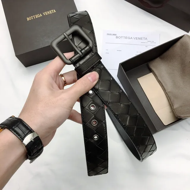 Bottega Veneta Cassette Preto Intrecciato Cinto de couro 5