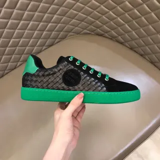 Bottega Veneta Cassette Intrecciato Black and Green Lifestyle Sneakers