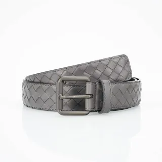 Bottega Veneta Cassette Intrecciato ধূসর চামড়ার বেল্ট