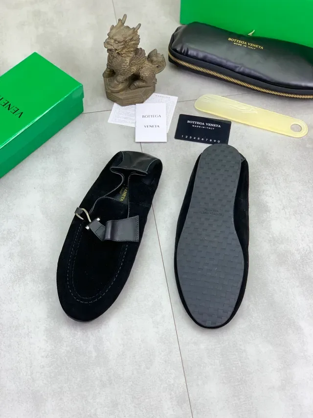 Bottega Veneta ليوفر أسود سويدي مكين الموكاسين على الفامب ليوفر 5