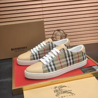 Burberry Beige and Check Panel Lifestyle Sneakers