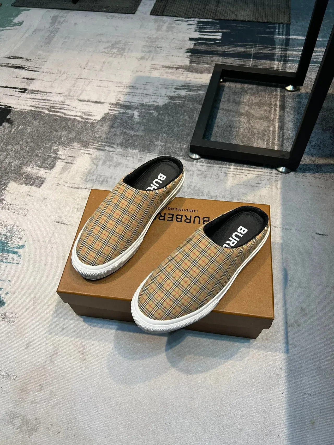 حذاء Burberry Check Mule Slip-On كاجوال 5