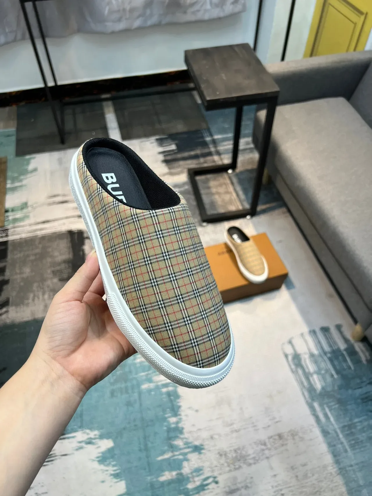 حذاء Burberry Check Mule Slip-On كاجوال 6