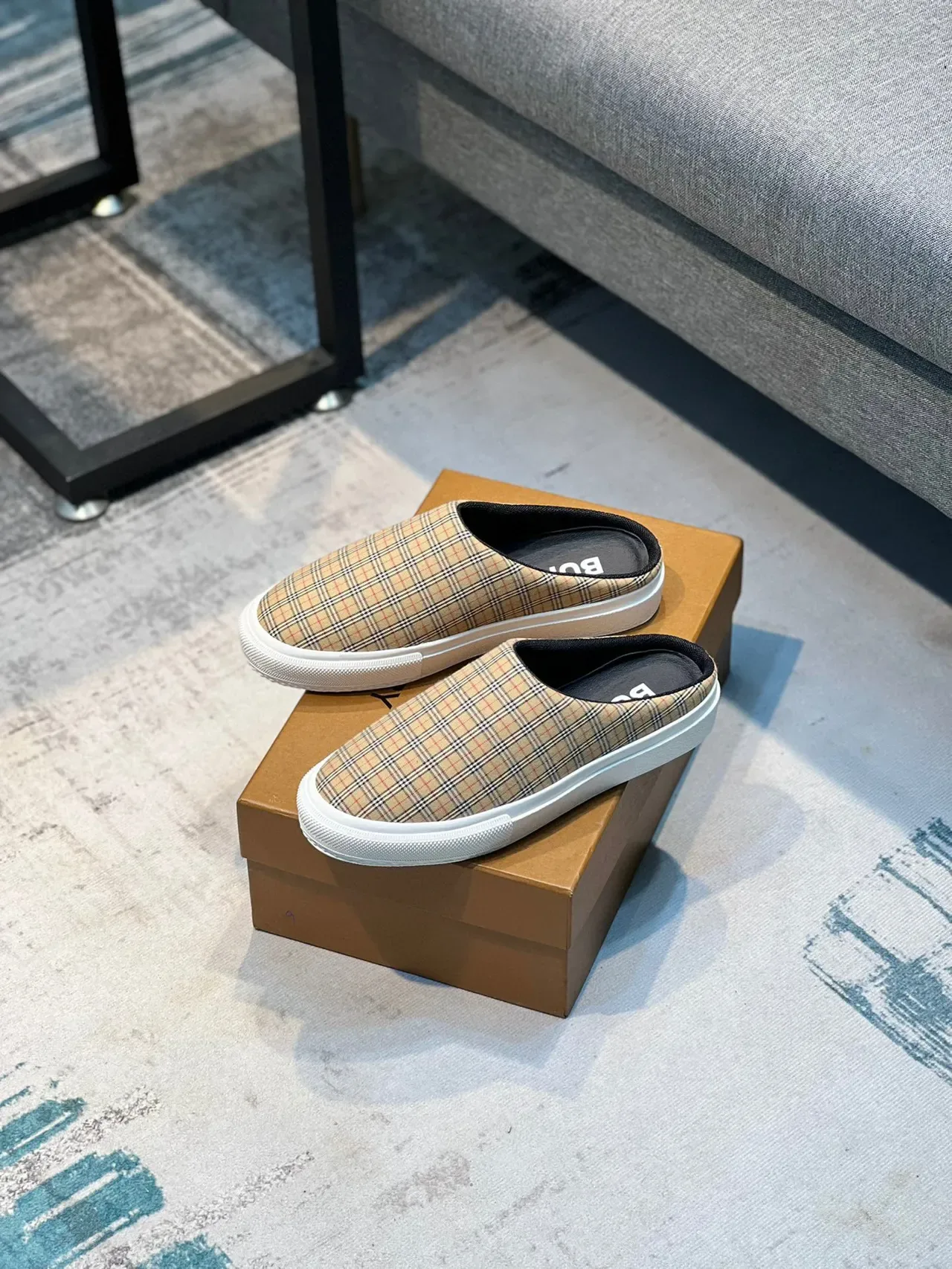 حذاء Burberry Check Mule Slip-On كاجوال 7