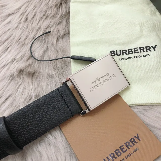Burberry Knight Black Pebbled Leather Belt 7