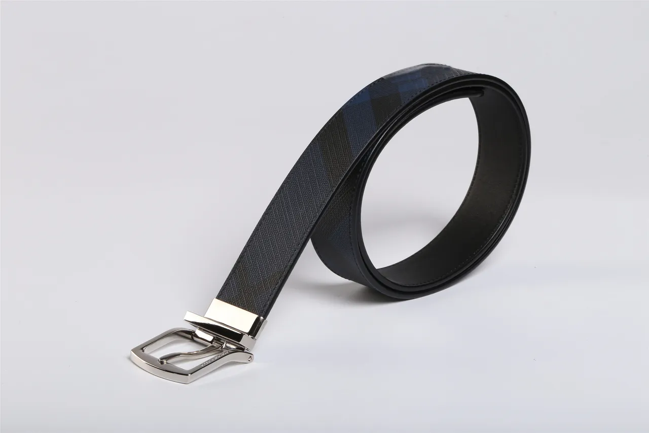 Burberry Knight Reversible Check Leather Belt 4