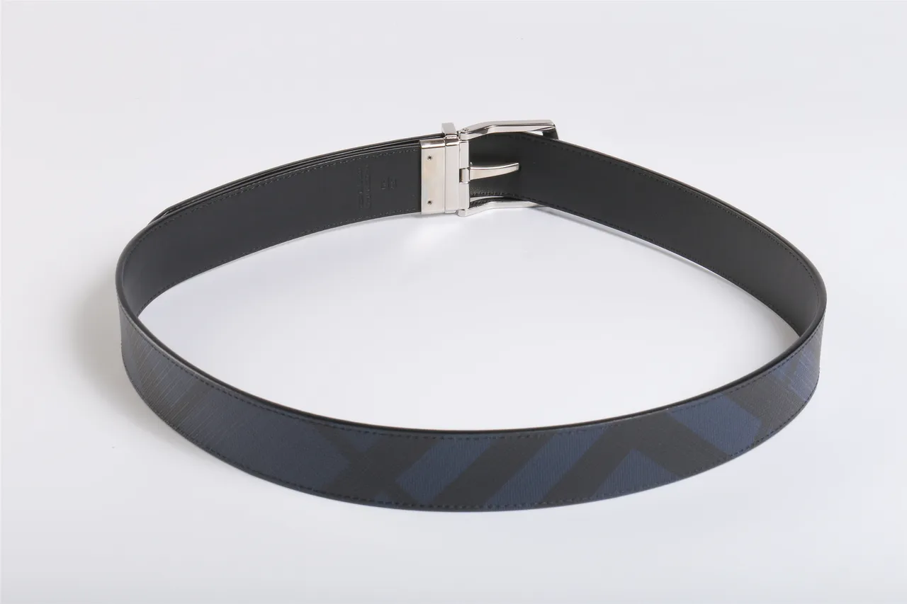 Burberry Knight Reversible Check Leather Belt 6