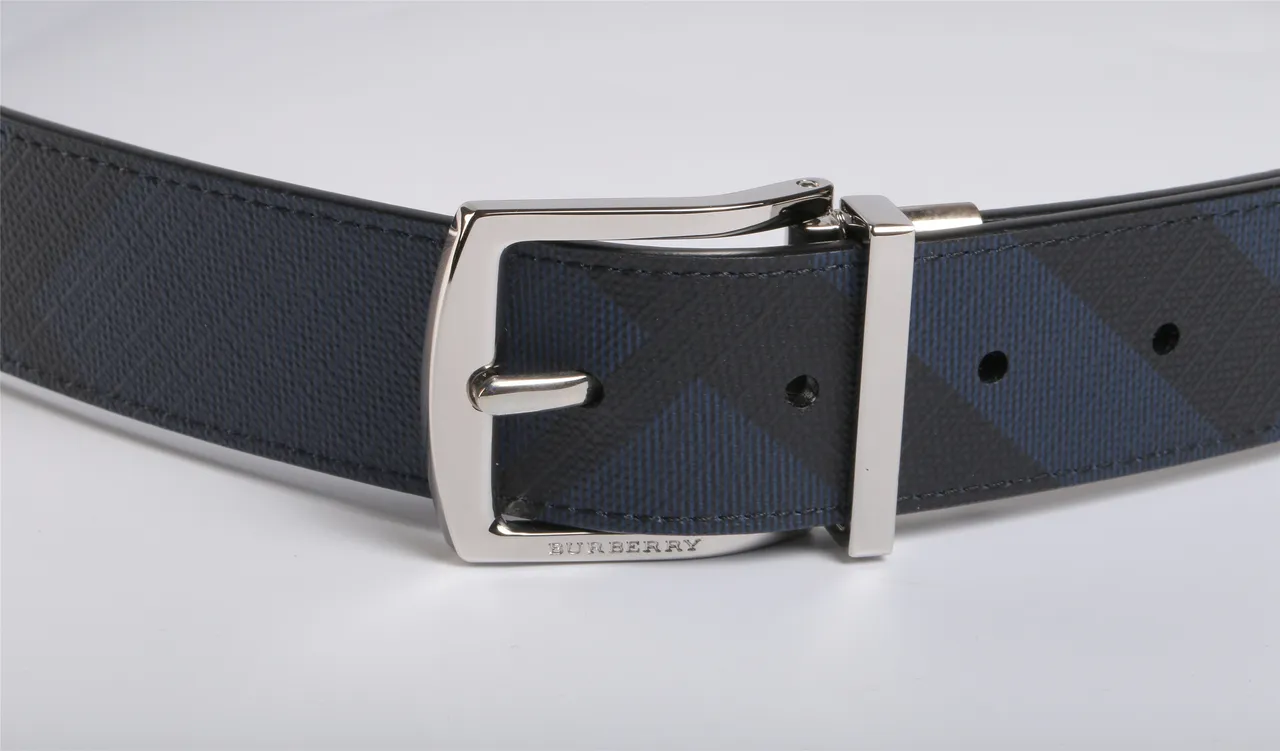 Burberry Knight Reversible Check Leather Belt 7