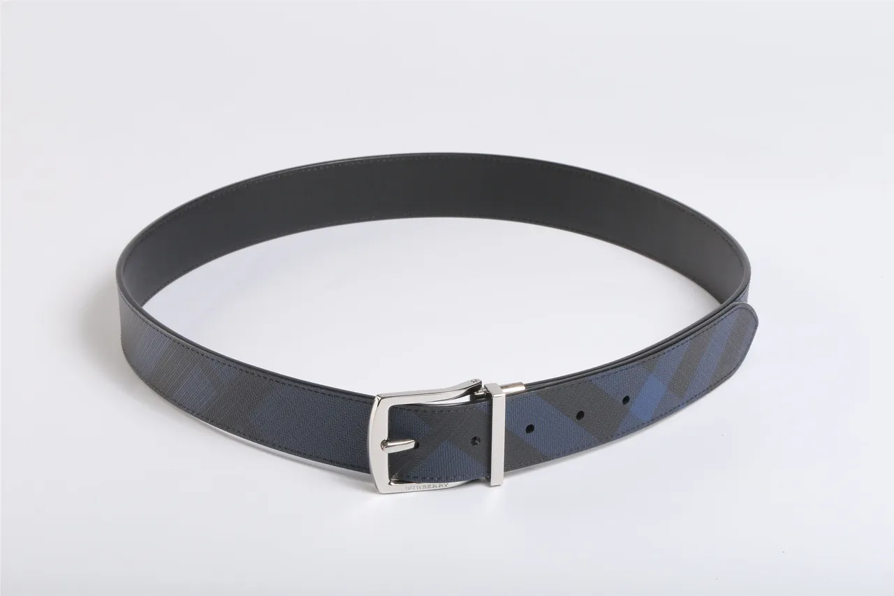 Burberry Knight Reversible Check Leather Belt 8