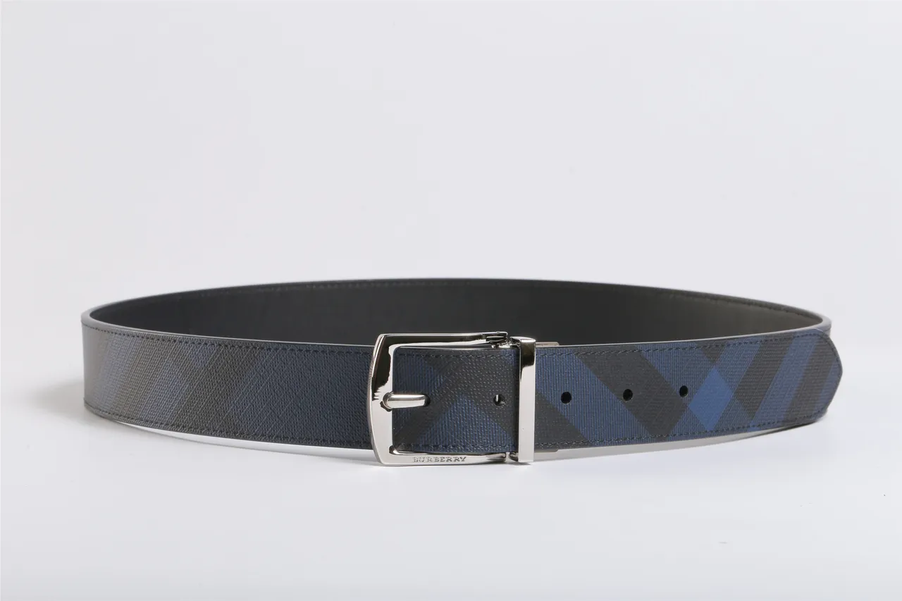 Burberry Knight Reversible Check Leather Belt 9