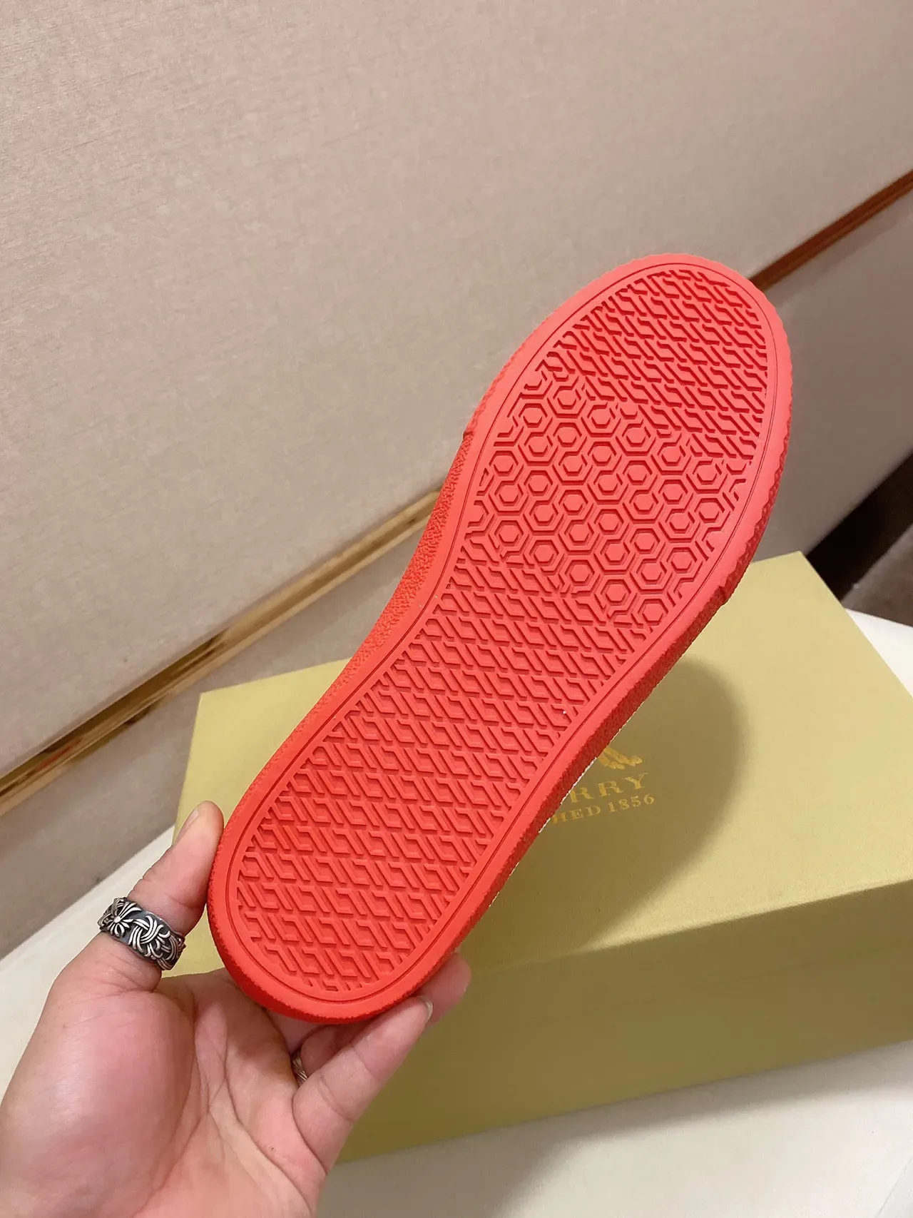 Burberry Logo-Print White and Red Lifestyle Sneakers 2