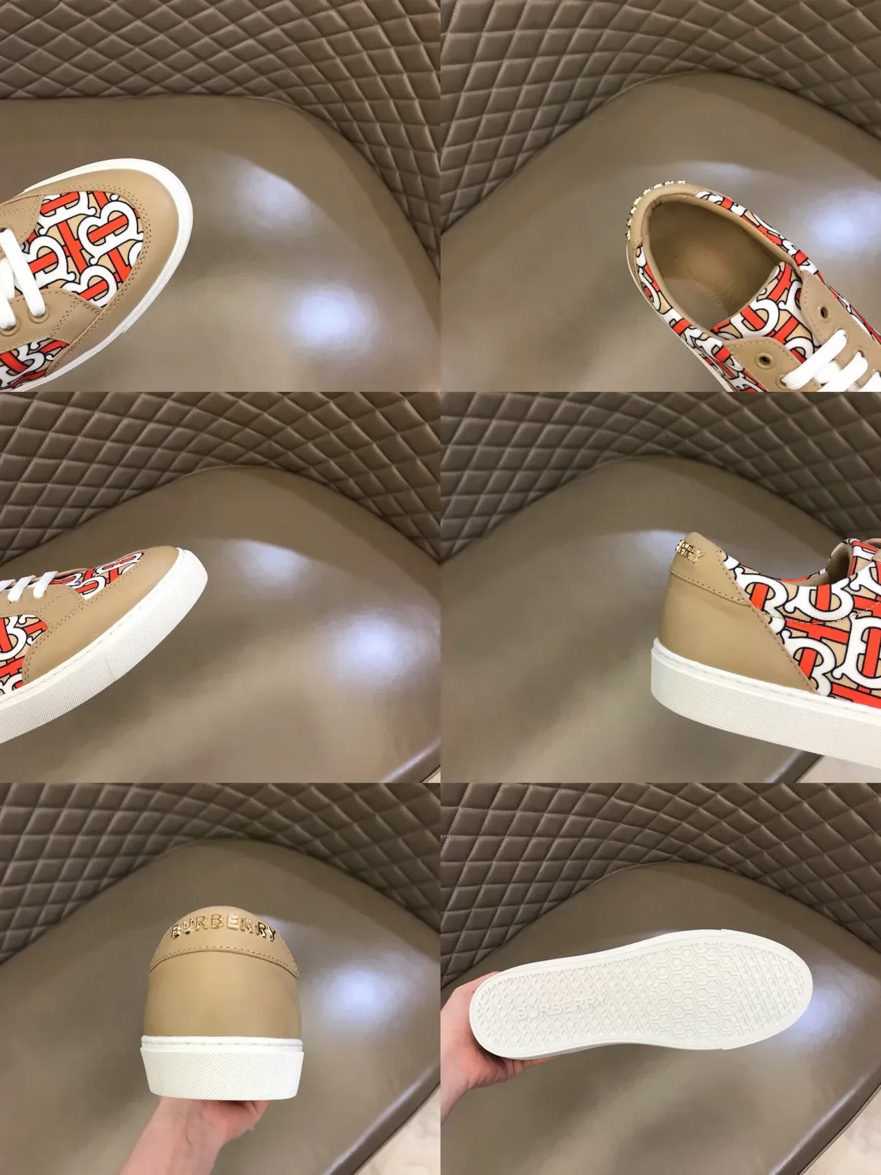 Burberry Monogram Print Zapatillas Lifestyle Beige Low-Top 2