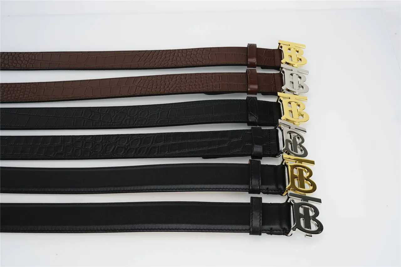 Burberry TB Belt Black Croc-Embossed Leather Belt 2