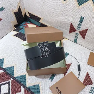 Burberry TB Belt Noir Cuir Lisse Ceinture
