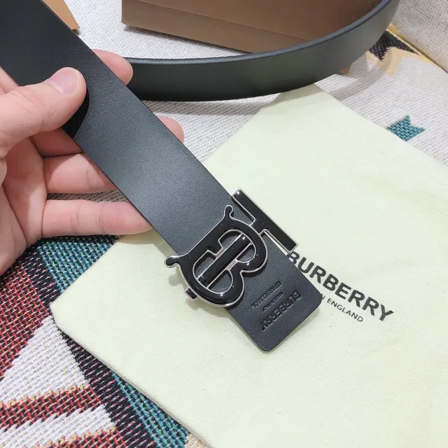 Burberry TB Belt Black Smooth Leather Belt 6