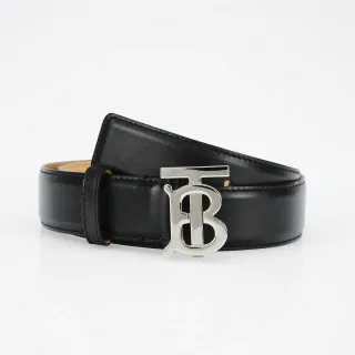 Burberry TB Monogram Belt Cinturón Negro de Cuero