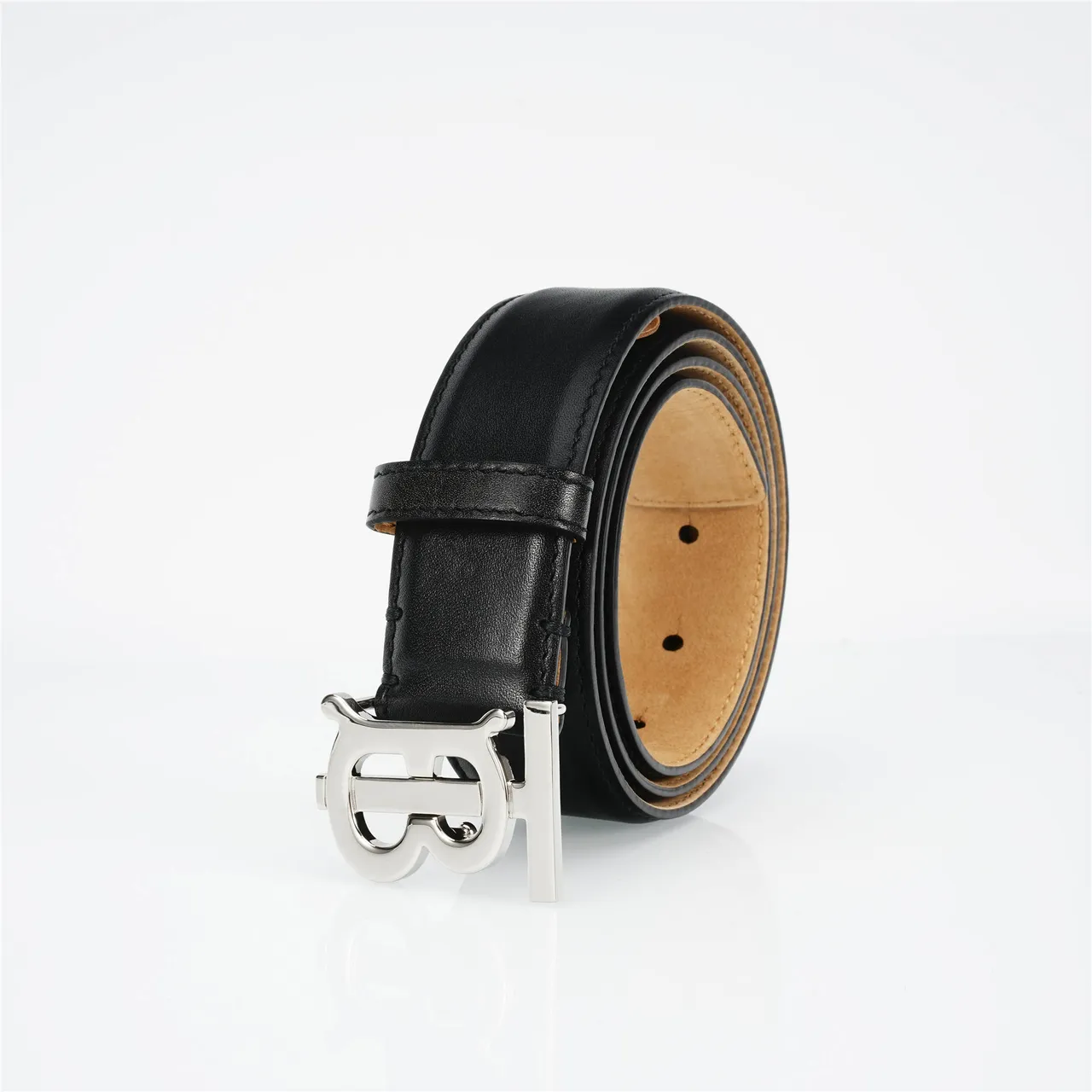 Burberry TB Monogram Belt Ceinture Noir Cuir 6