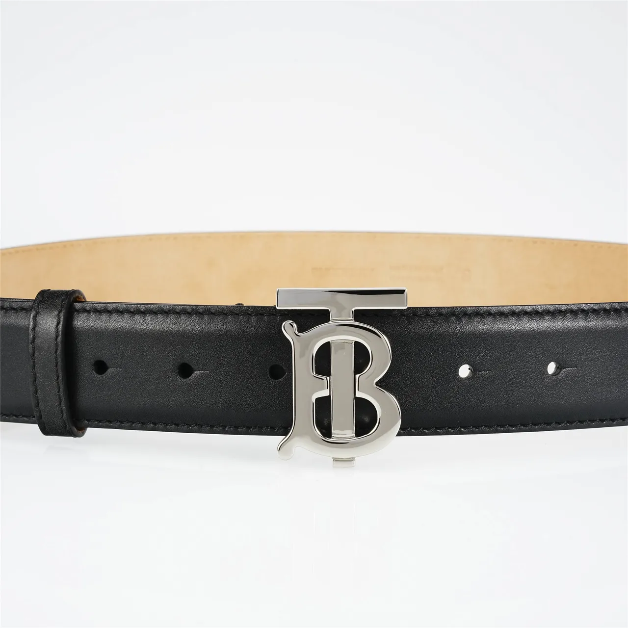 Burberry TB Monogram Belt Ceinture Noir Cuir 8