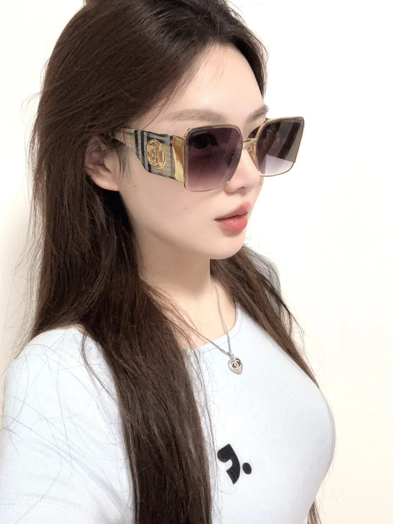 Burberry TB Monogram Ribbed Acetate Sunglasses 2