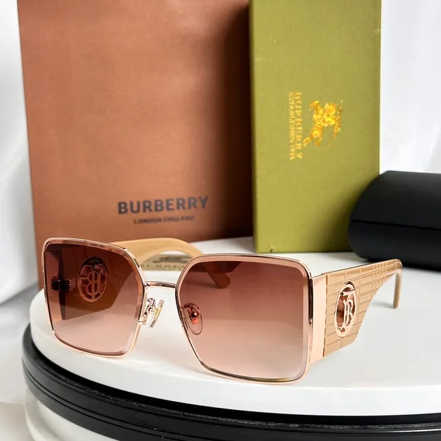 Burberry TB Monogram Ribbed Acetate Sunglasses 4