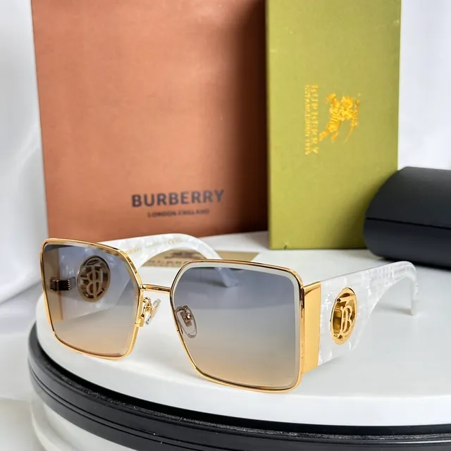 Burberry TB Monogram Ribbed Acetate Sunglasses 7