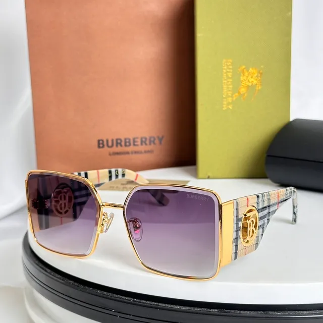 Burberry TB Monogram Ribbed Acetate Sunglasses 8