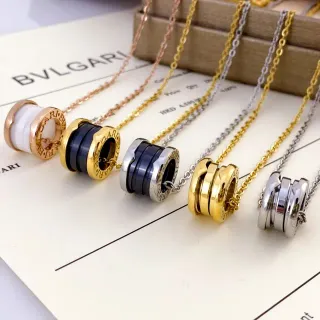 Bvlgari B.zero1 Cylindrical Multi-Ring Ceramic Inlay Necklace