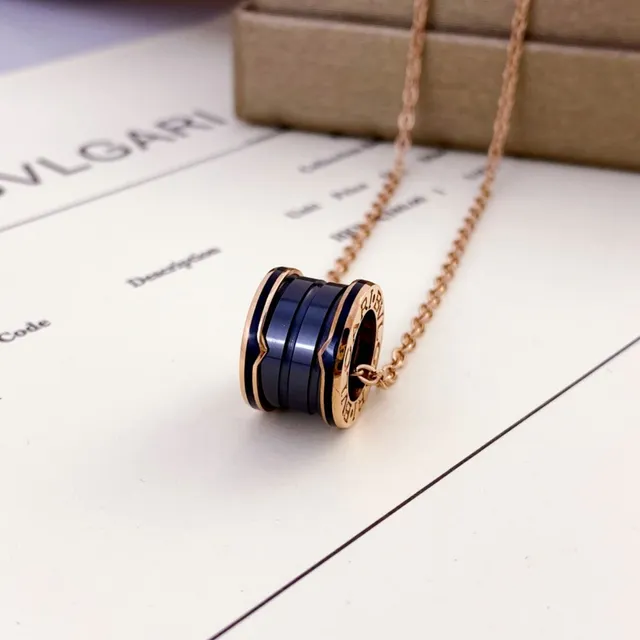 Bvlgari B.zero1 Cylindrical Multi-Ring Ceramic Inlay Necklace 5