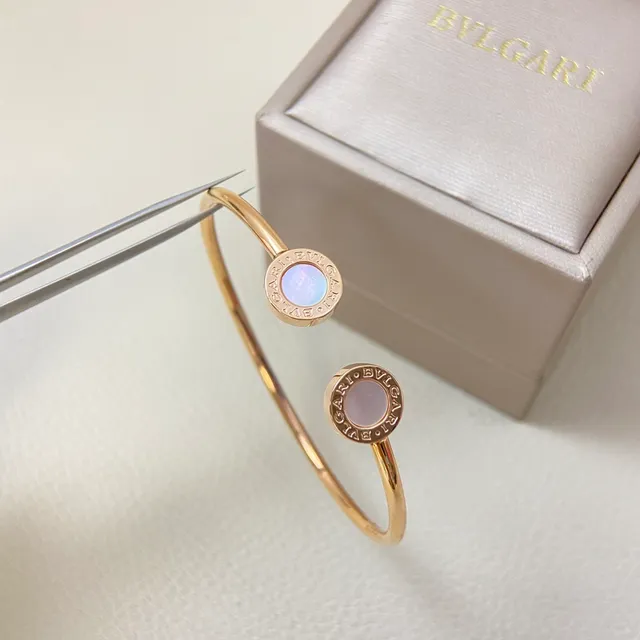 Bvlgari B.zero1 Gold Black Thin Rigid Bangle Circular Engraved Bezel Bracelet 4