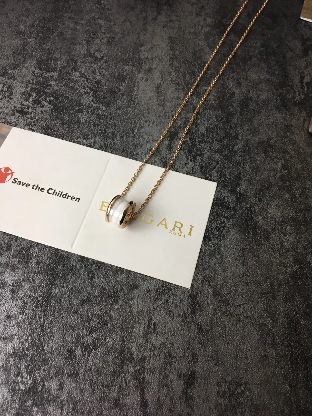 Bvlgari B.zero1 Gold White Rotating Cylindrical Pendant Engraved Logo Band Necklace 5