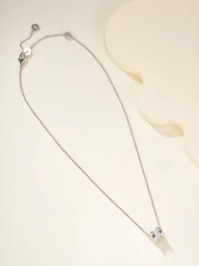Bvlgari B.zero1 Pavé Diamond 圆柱形吊坠项链 13