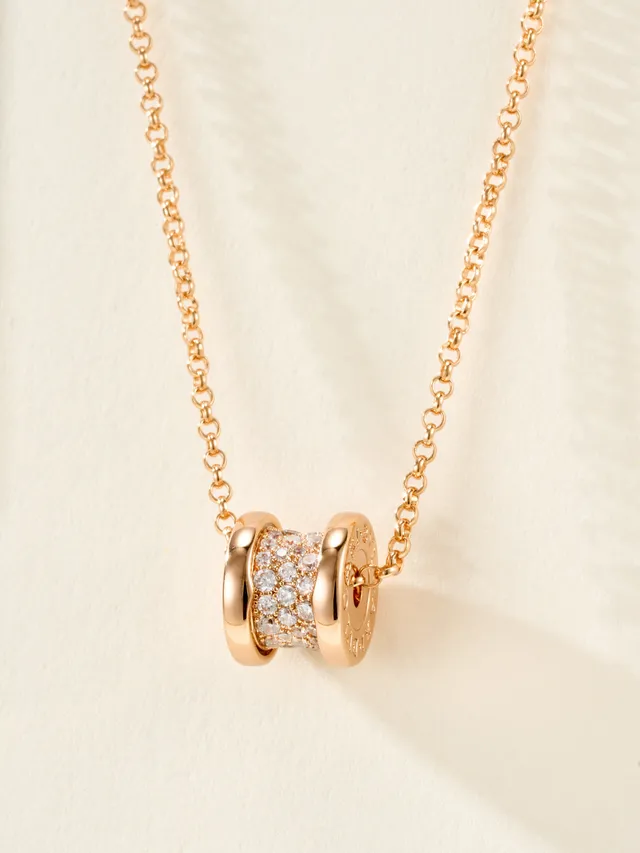 Bvlgari B.zero1 Pavé Diamond 圆柱形吊坠项链 17