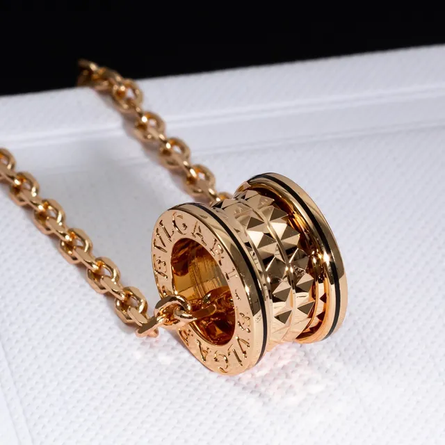Bvlgari B.zero1 Rock Gold-Tone and Black Enamel Necklace 2