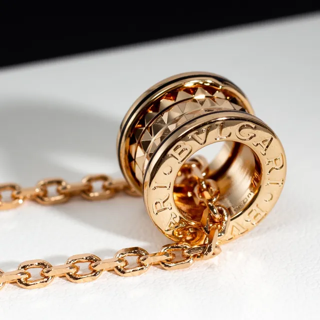 Bvlgari B.zero1 Rock Gold-Tone and Black Enamel Necklace 4