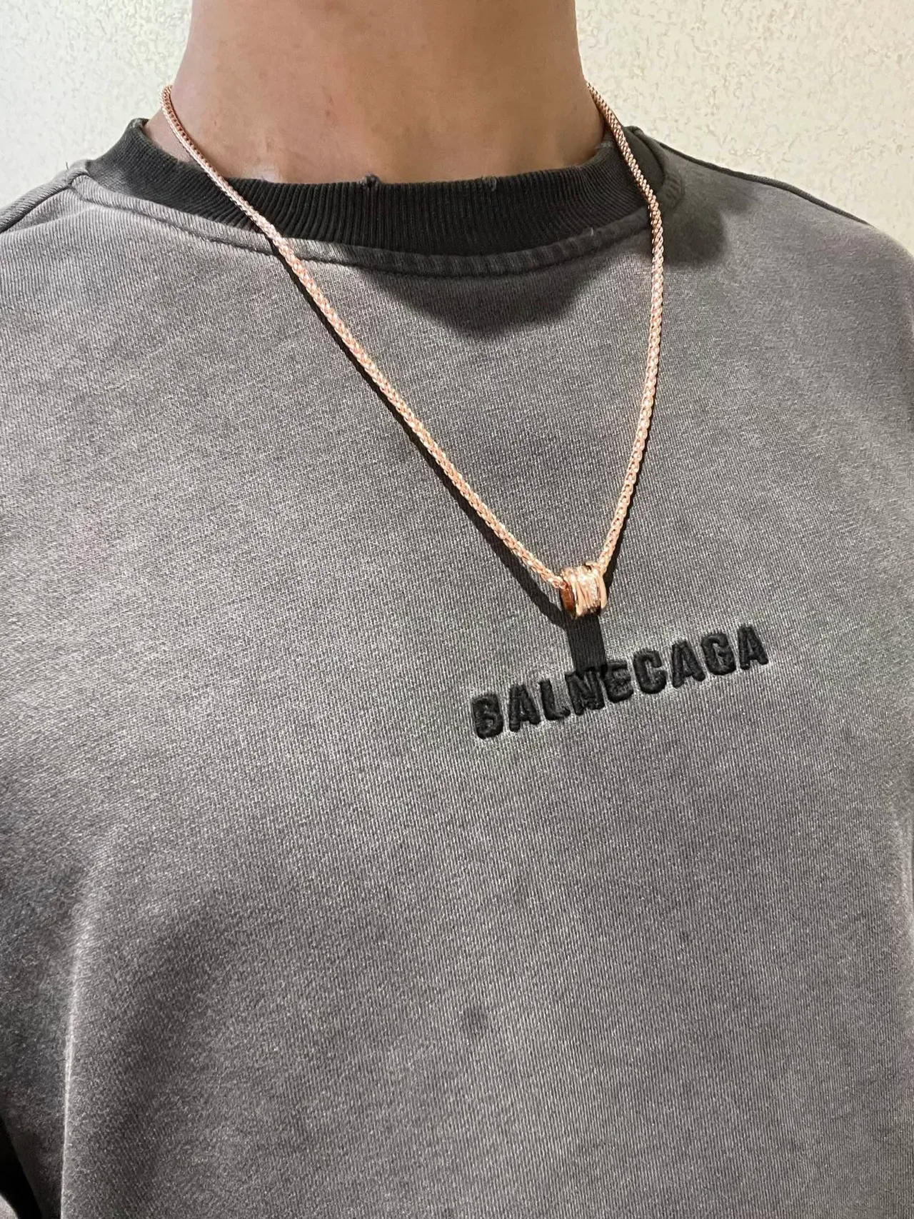 Bvlgari B.zero1 Rose Gold Braided Chain Pavé Pendant Necklace 2