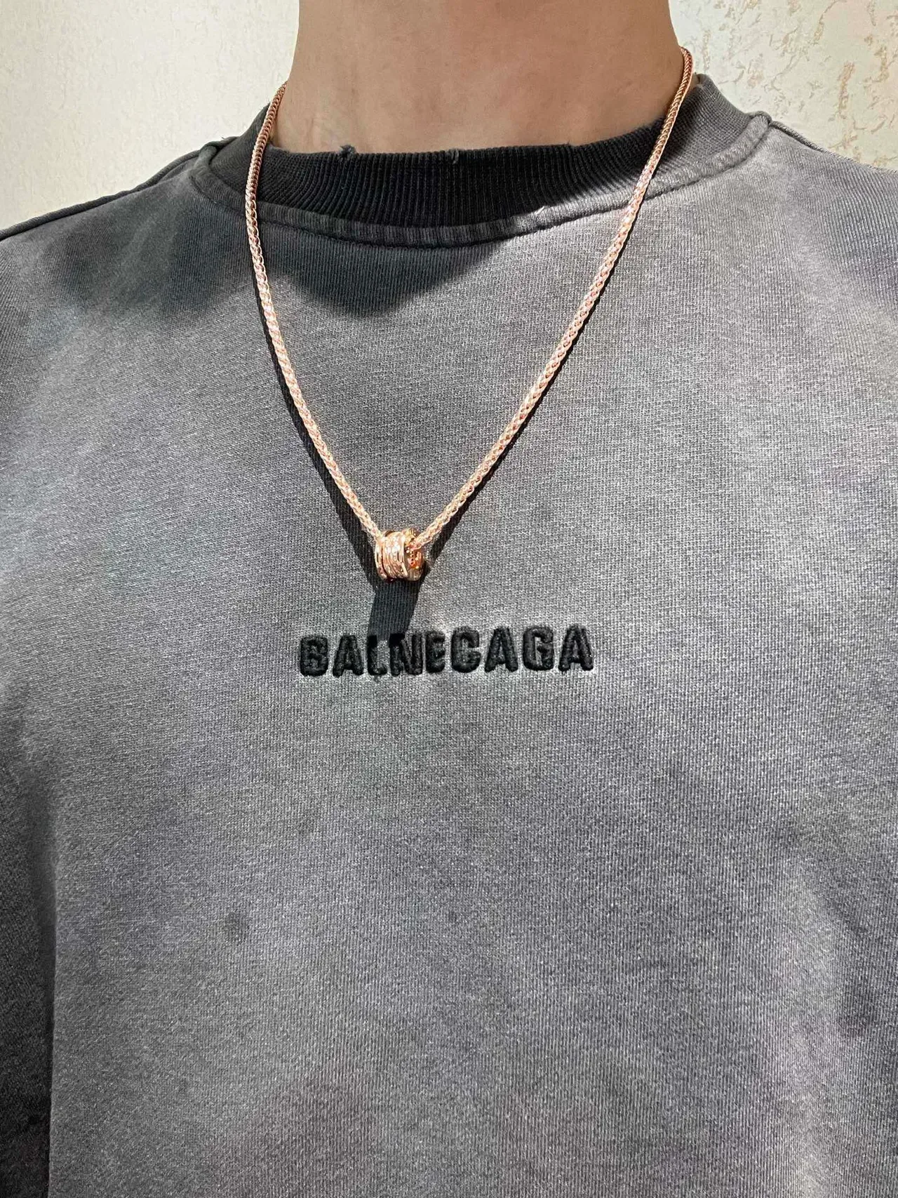 Bvlgari B.zero1 Rose Gold Braided Chain Pavé Pendant Necklace 5