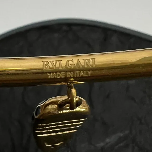 Bvlgari काला कॉर्ड और गोल्ड-टोन बार पेंडेंट ब्रेसलेट 2