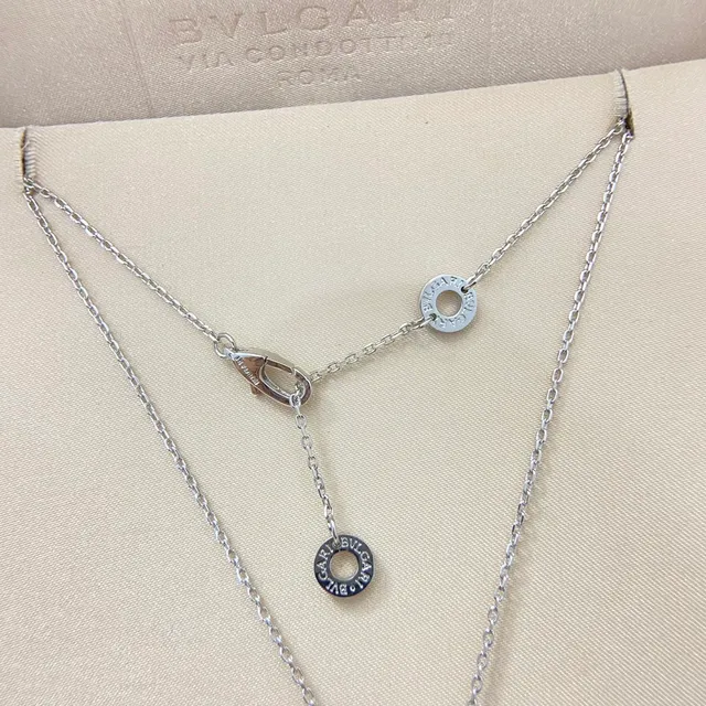 Bvlgari Divas’ Dream Beige Silver Fan-Shaped Pavé Colgante Dual-Tone Metal Collar 3