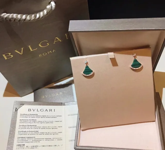 Bvlgari Divas’ Dream 扇形 孔雀石 白红 耳环 6