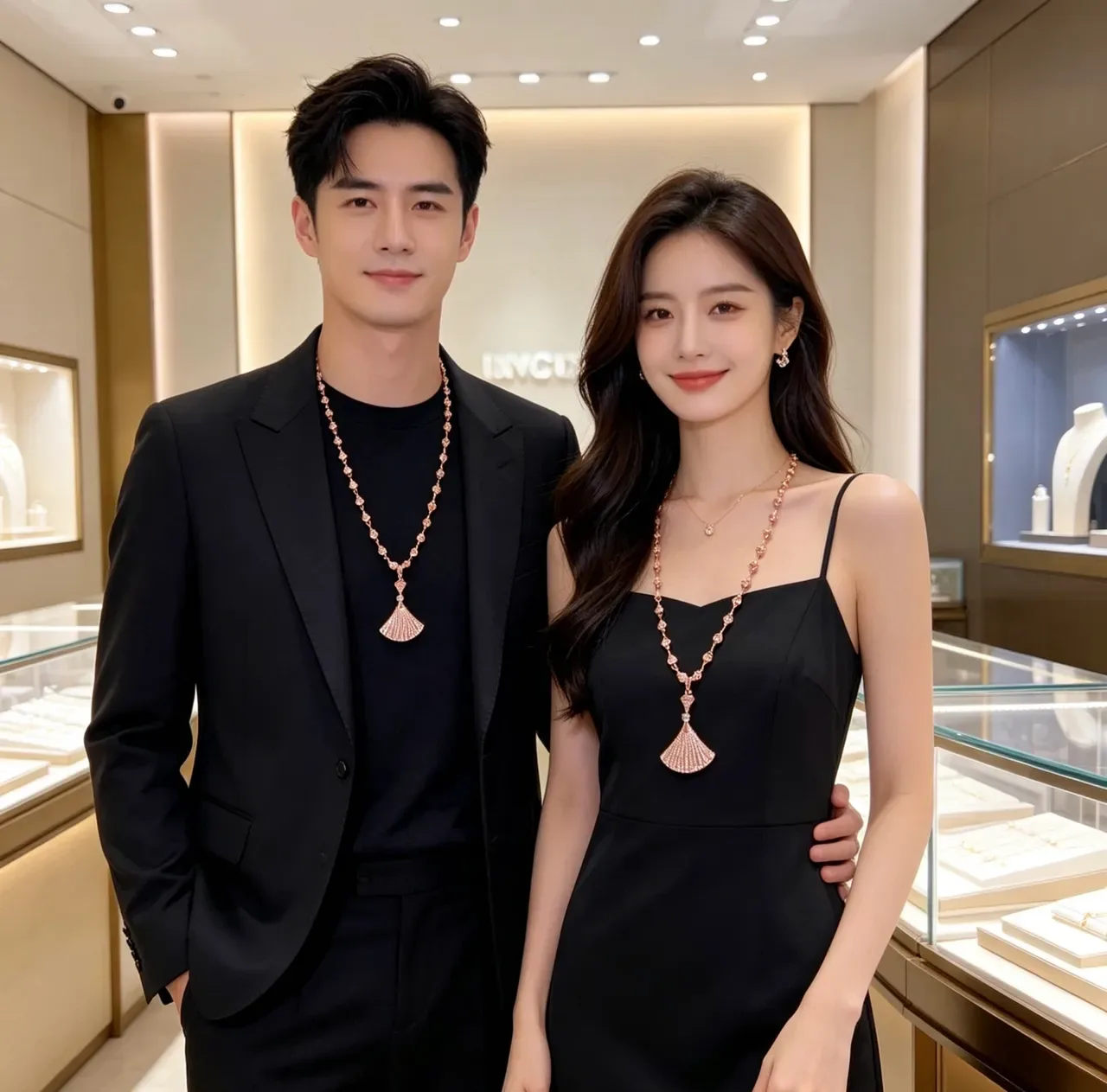 Bvlgari Divas’ Dream قلادة مروحة مرصعة بالماس باللون الذهبي الوردي 5