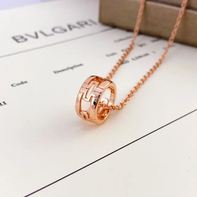 Bvlgari সোনা রূপো সিলিন্ড্রিক্যাল ওপেনওয়ার্ক জ্যামিতিক মোটিফ পেন্ড্যান্ট ইন্টারলকিং নেকলেস 3