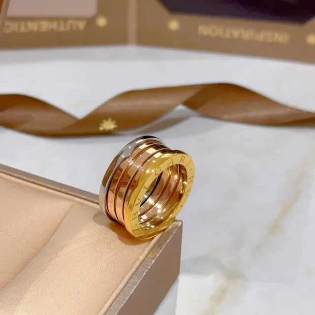 Bvlgari Bague Or Argent Empilable Multi-Bande Conception Rotative 9