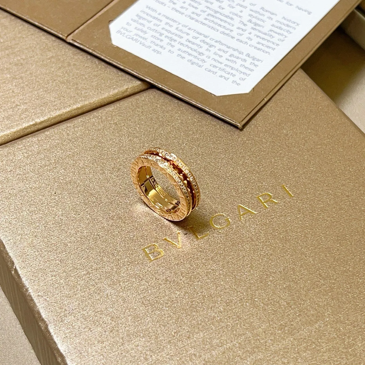 Bvlgari Gold Silver Triple-Band Pavé-Set Ring 4