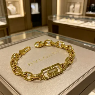 Bvlgari Greca Motif Chunky Gold Chain Bracelet