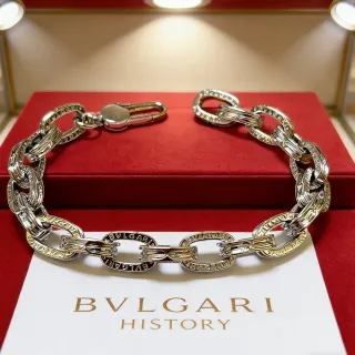 Bvlgari Iconic Chain Engraved Silver-Tone Bracelet
