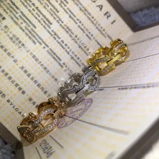 Bvlgari Iconica Roma Chain-Link Pavé Diamond Rings