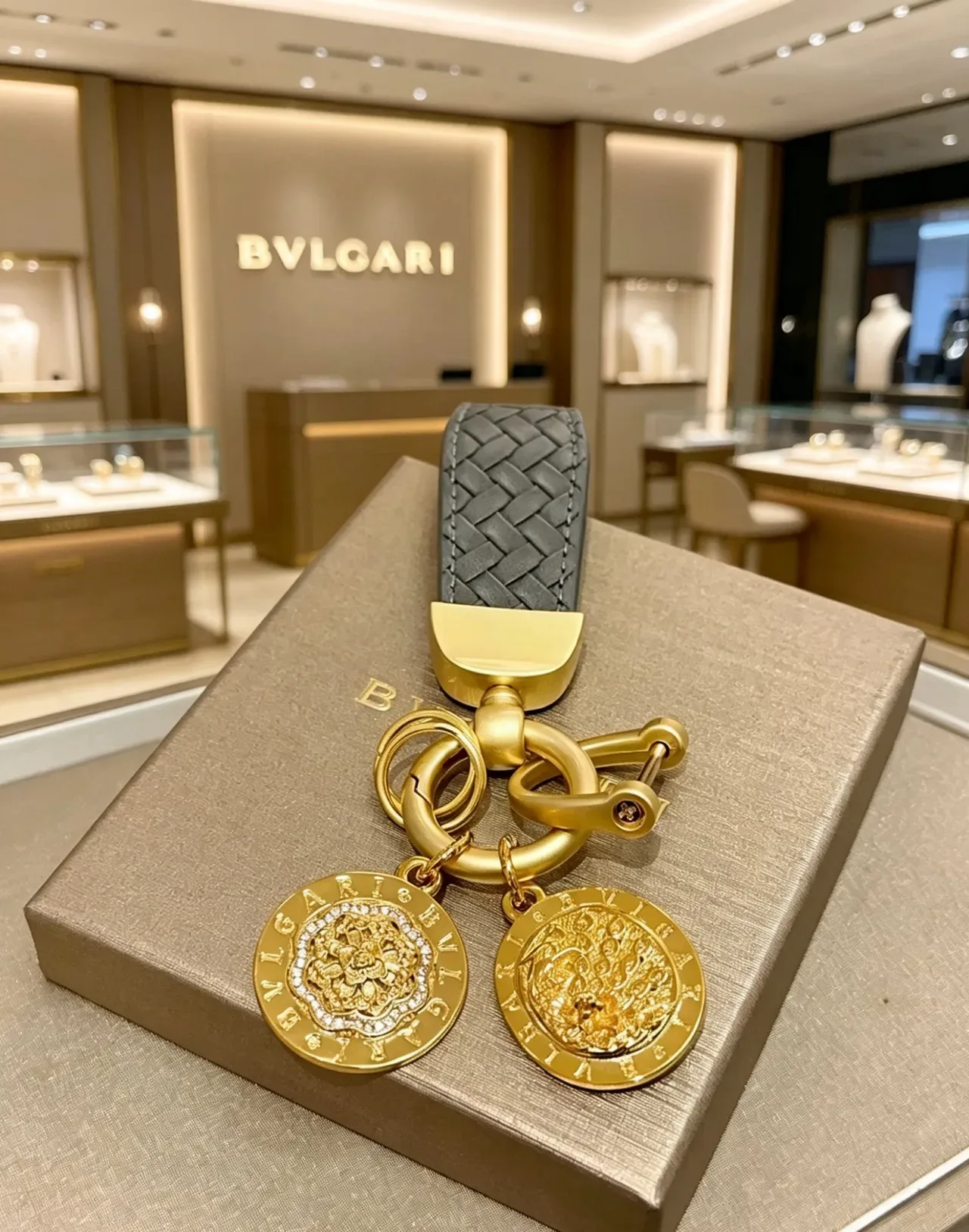 Bvlgari Monete 黑金 编织皮革表带 金属五金 珠宝 3