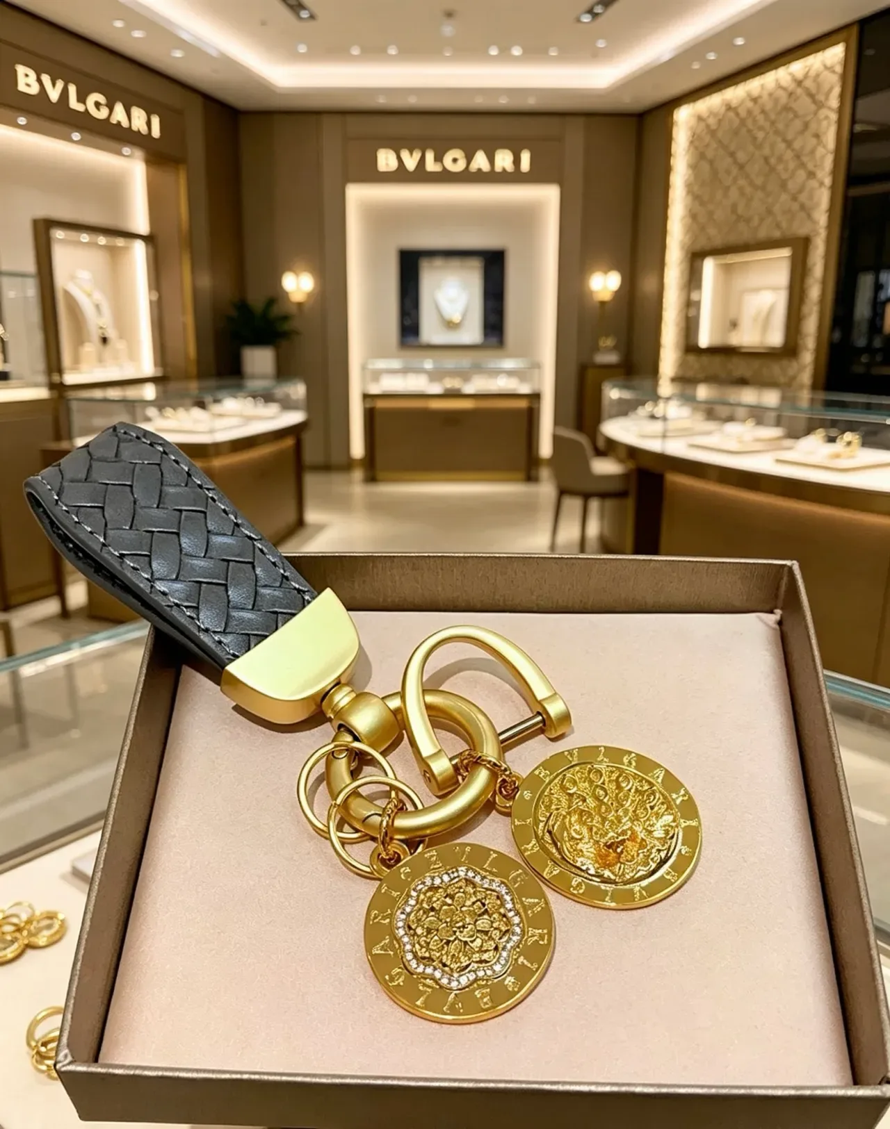 Bvlgari Monete 黑金 编织皮革表带 金属五金 珠宝 4