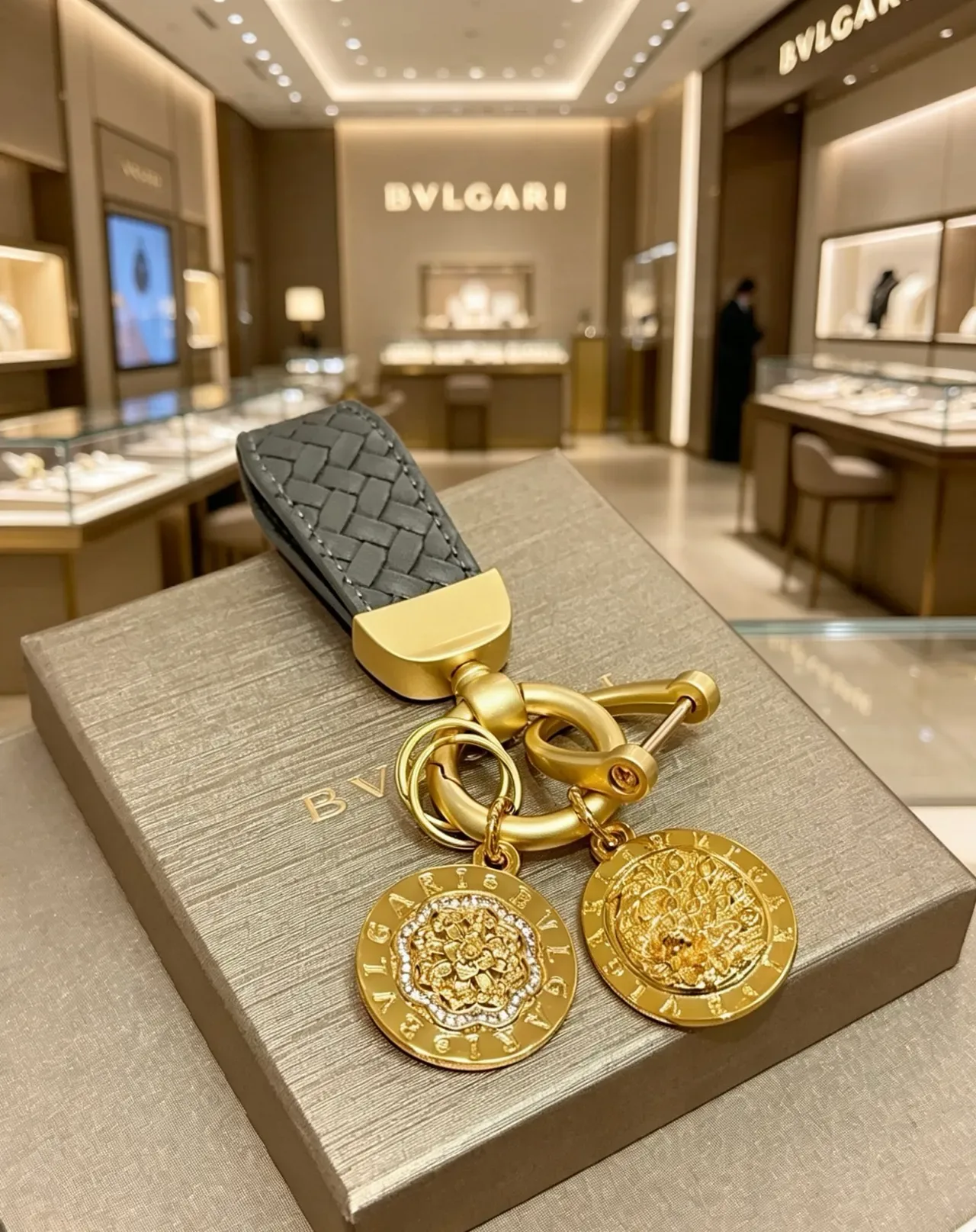 Bvlgari Monete 黑金 编织皮革表带 金属五金 珠宝 5